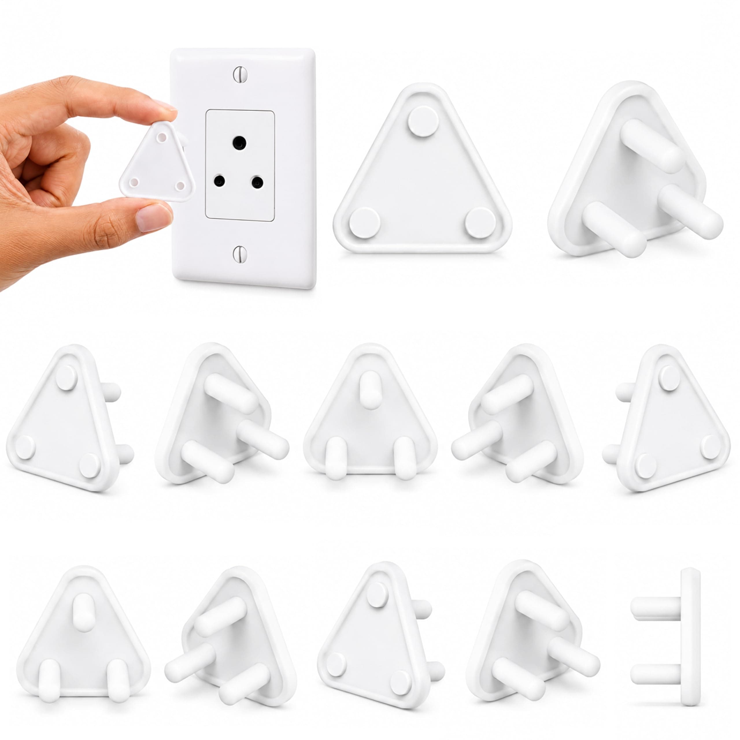 Novo Baby 12-Piece Baby Safety Electric Socket Plug Guards | Baby Proofing Switch Board Cover for Kids Safety with Easy Removal Pin (Pack of 12, White)