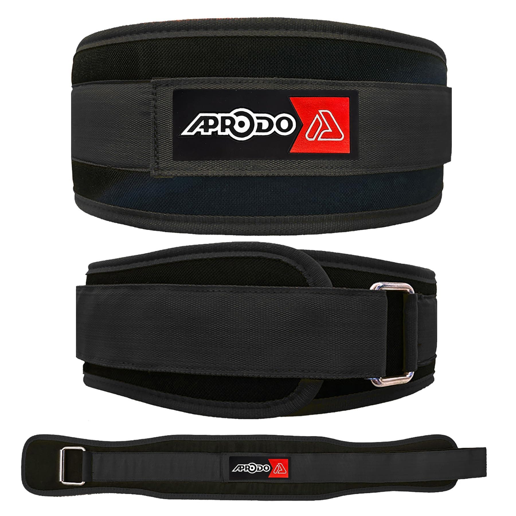 Aprodo Multipurpose Weight Lifting Belt for Back Support Comfortable & Durable for Weightlifting, Gym, Workout - 100% Nylon, (4 Inch Wide) for Men and Women (Black, Medium 32'' - 36'')