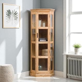 The Attic INES Kitchen Cabinet, Multipurpose Cabinet for Bedroom Living Room Study bar, Solid Wood Bookshelf/Kitchen Cabinet, Solid Mango Wood, Natural Matte Finish