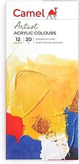 Camel Acrylic Color Box-20Ml Tubes,12 Shades,Multicolour