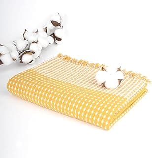 Thirsty Towel by Doctor Towels | 100% Cotton Bath Towel Honeycomb Pack of 1 | Ultra Soft Cotton Towels for Bath Large Size 150 x 75 cm | Quick Dry Towels for Bath Men & Women – Honey Yellow