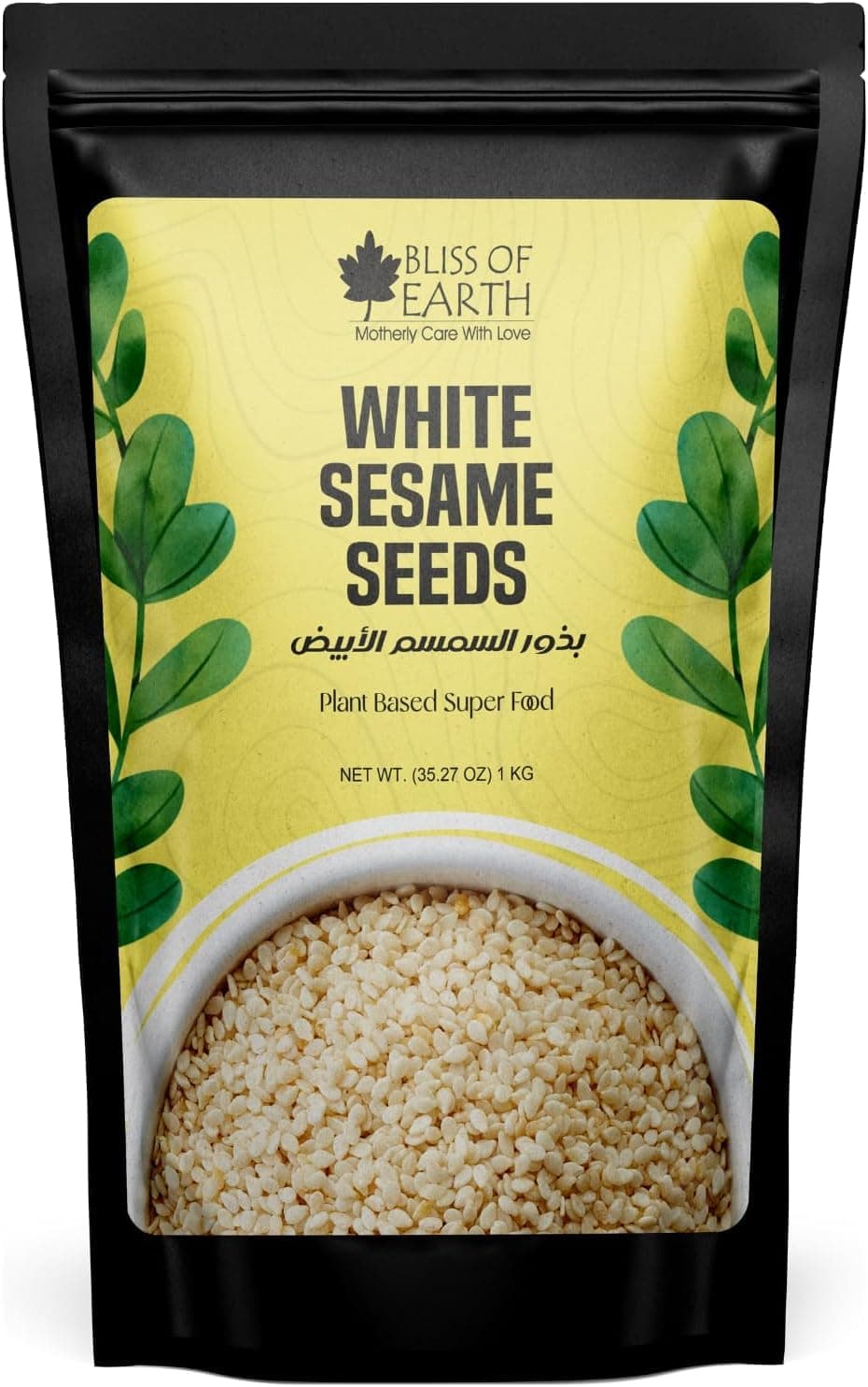 Bliss of Earth Organic Sesame Seeds 1kg White For Eating, Raw Til Seeds
