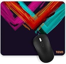 Tizum Mouse Pad/Computer Mouse Mat with Anti-Slip Rubber Base | Smooth Mouse Control | Spill-Resistant Surface for Laptop, Notebook, MacBook, Gaming, Laser/Optical Mouse, 9.4”x 7.9”, Multicolored