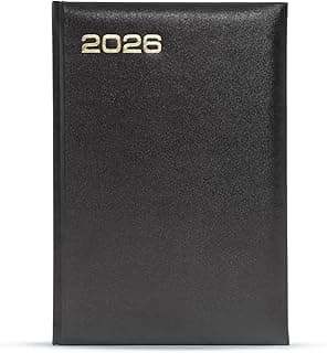 Mahavir Standard Diary 2026 | A5 Size | One-Day-to-a-Page New Year Diary with Thumb-Cut Indexes | 424 pages | Vinyl/Acrylic Coated Cover Material | (Black)