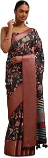 Soch Womens Tussar Floral Print Saree