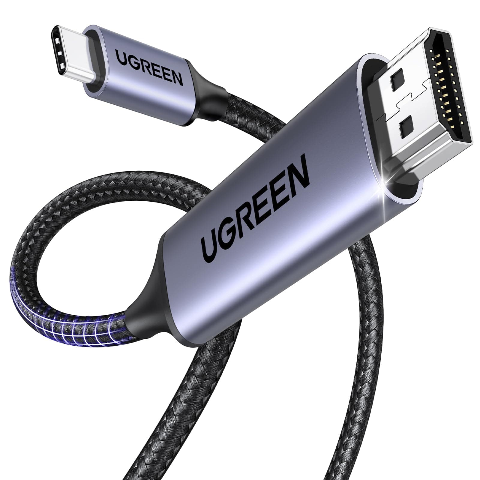UGREEN 4K@60Hz USB C to HDMI Cable 1M, Type C Thunderbolt 4/3 Video Adapter for Home Office Compatible with iPhone 17/16 Pro Max Plus, MacBook Pro Air iPad Pro, XPS, Galaxy S25, Steam Deck