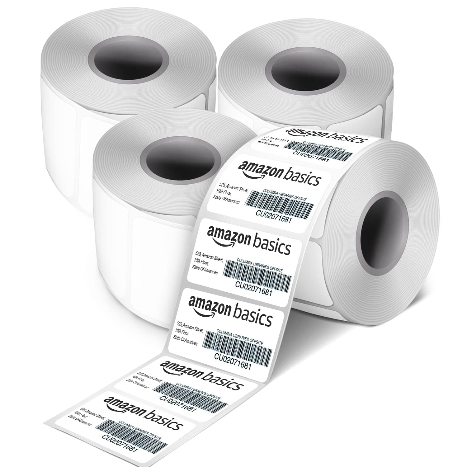 Amazon Basics 70gsm Thermal Label Printer Paper - 2" x 1" (50 x 25 mm)| Ideal for Barcode, Product, Inventory, Price, and Transparency Labels - 1000 Labels per Roll (Pack of 4)