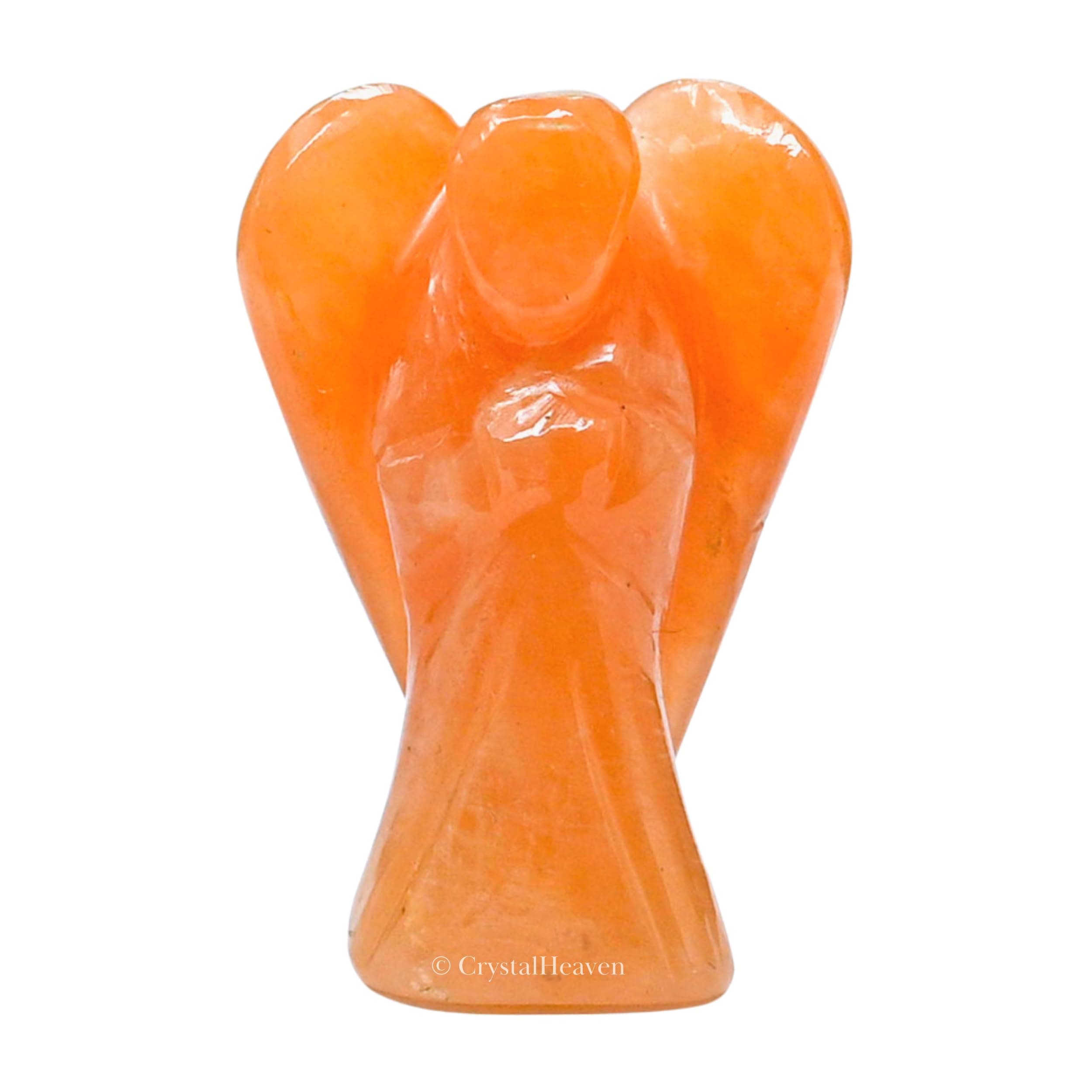 Red Aventurine Crystal Angel Pocket Figurines Idol - AAA Grade Original Healing Gemstone for Yoga Reiki Meditation Feng Shui (1.5 Inches)