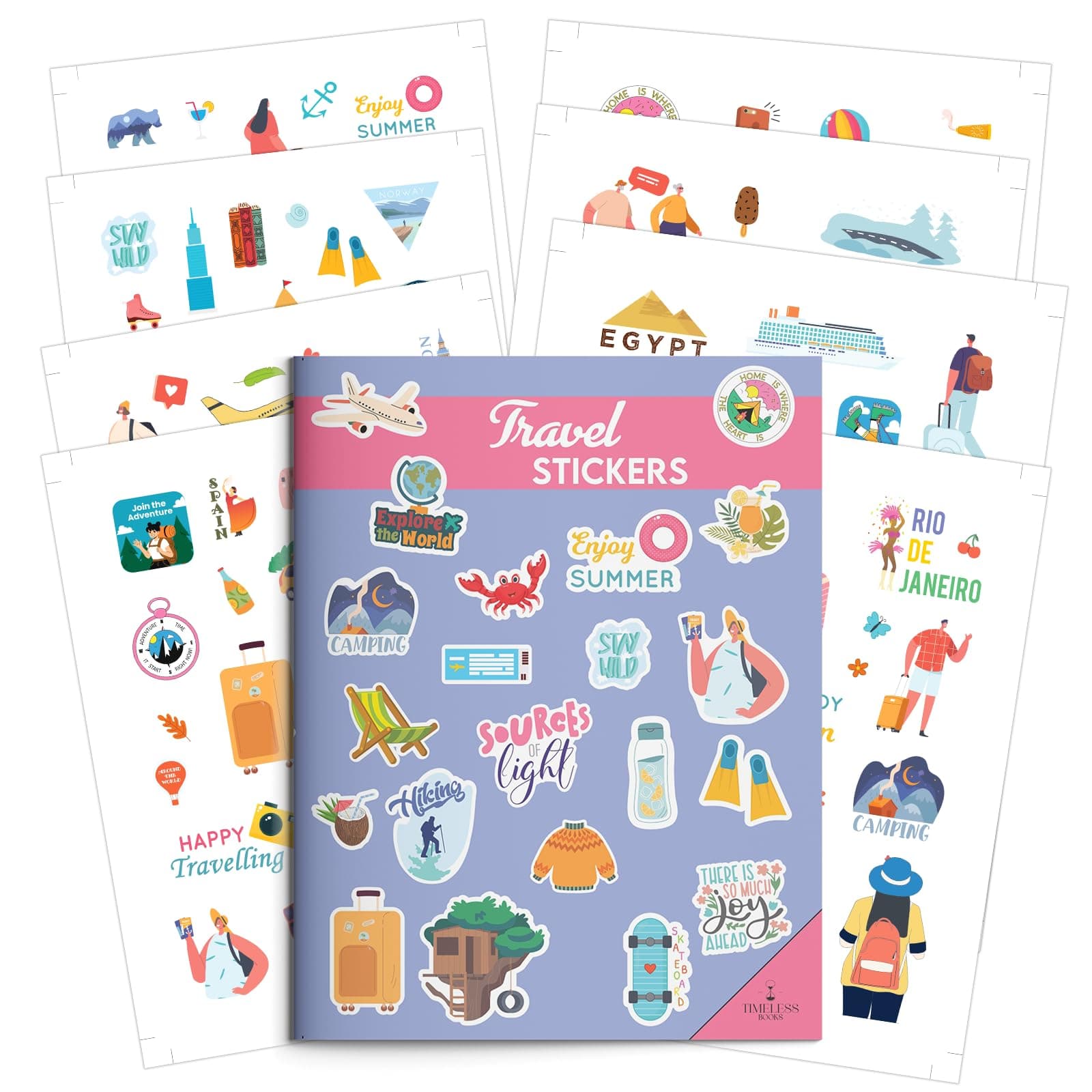 Travel Sticker Book for Kids | Fun Activity Book with Reusable Stickers | Explore Countries, Maps & Landmarks | Best Gift for Children Who Love Adventure & Learning