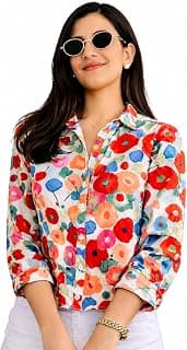 NINEOX Women’s Ombre Pink Casual Shirt for Women | Full Sleeve Stylish Western Top | Soft Regular Fit Button Down Shirt for Girls & Women