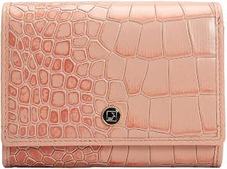 Da Milano Leather Mini Flap Wallet for Women - Pink (LW-10057A-OL)