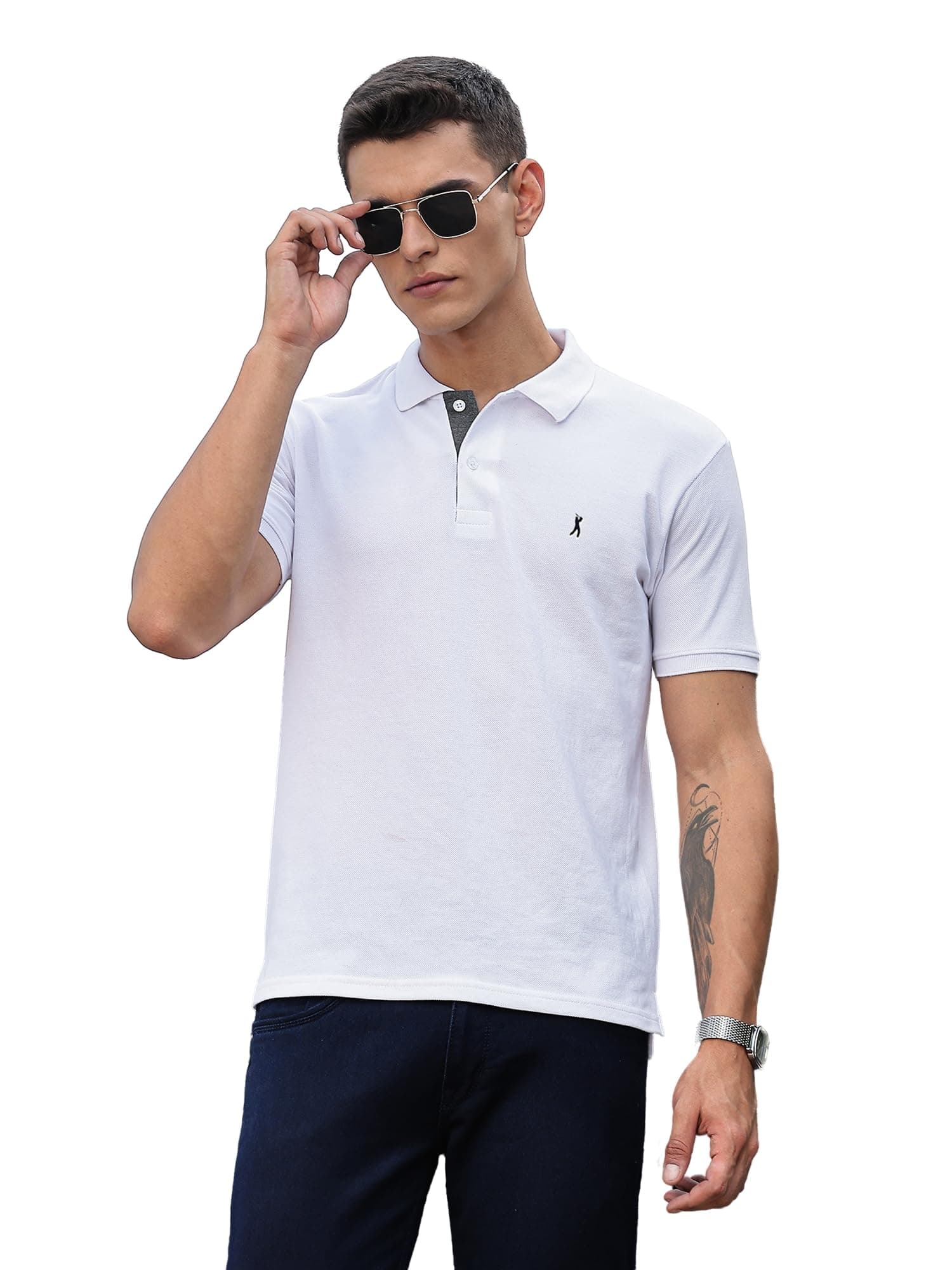 Thomas Scott Men's | Typography | Polo Collar | Regular Fit | Cotton Blend | Knitted | Casual Tshirt