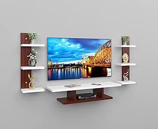Odestar Dax Engineered Wood TV Entertainment Unit Walnut & White (Ideal for Upto 32")
