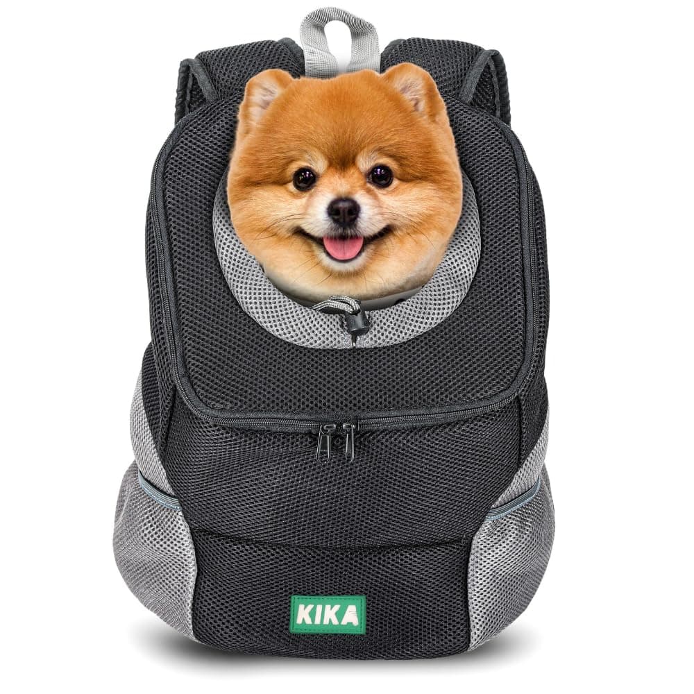 KIKA Pets Head Out Dog Carrier Backpack Puppy Dog Travel Carrier Front Pack Breathable Head-Out Backpack Carrier for Small Dogs Cats Rabbits (Extra Large Size, XL).
