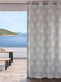 Ddecor Curtain Pack of 1, Polyster Jacquard Curtain, Door 7 FT, Hibano, Room Darkening |135 CM X 225 CM, Grey