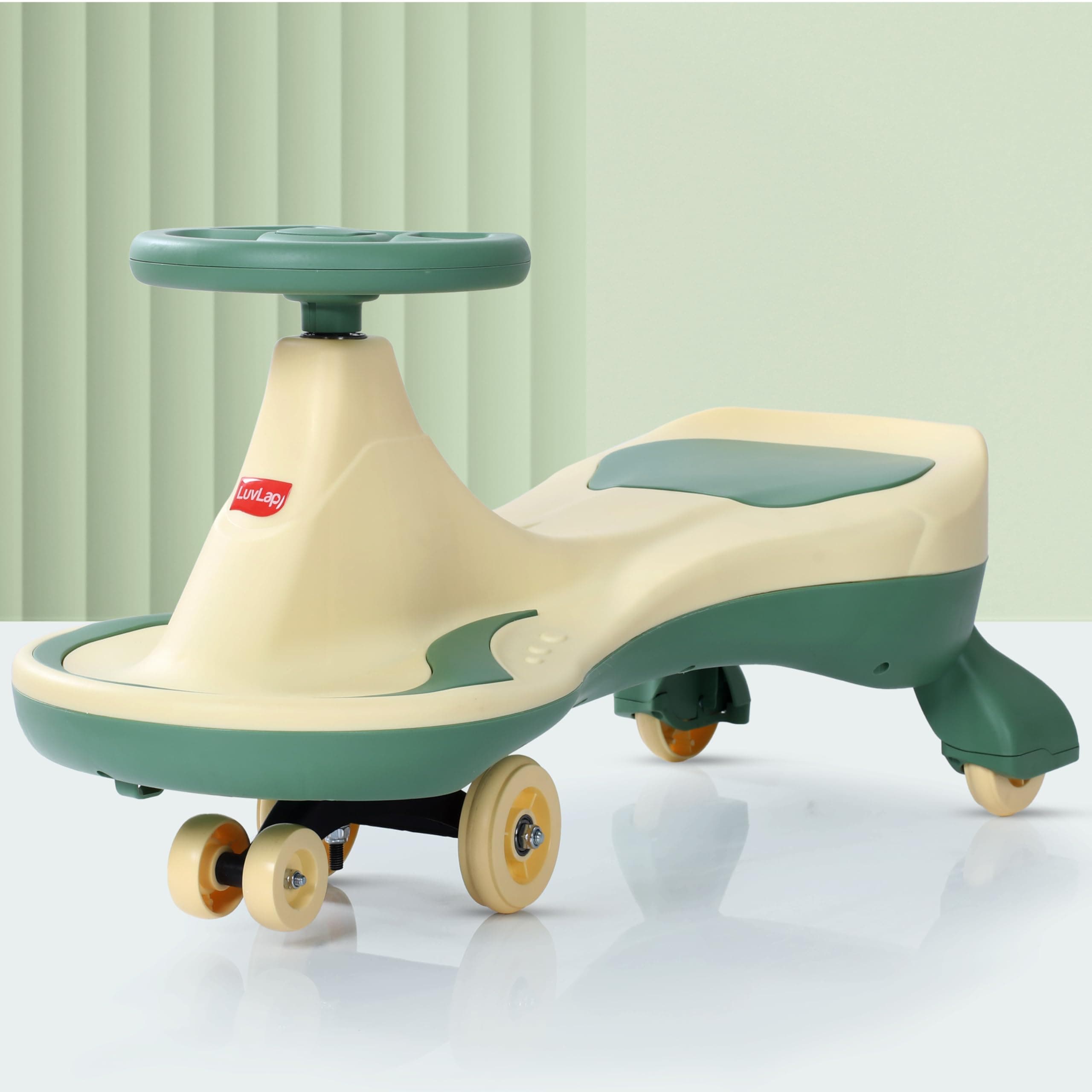 LuvLap Sunny Swing Car, Kids Push Car, Magic Car for Kids, Comfortable Seats & Durable, Ride On Magic Car for 3+ Years Baby Boy & Girl, Beige & Green | Kids Push Car