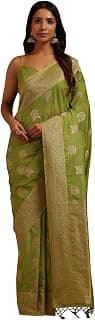 Soch Womens Tussar Floral Zari Woven Saree