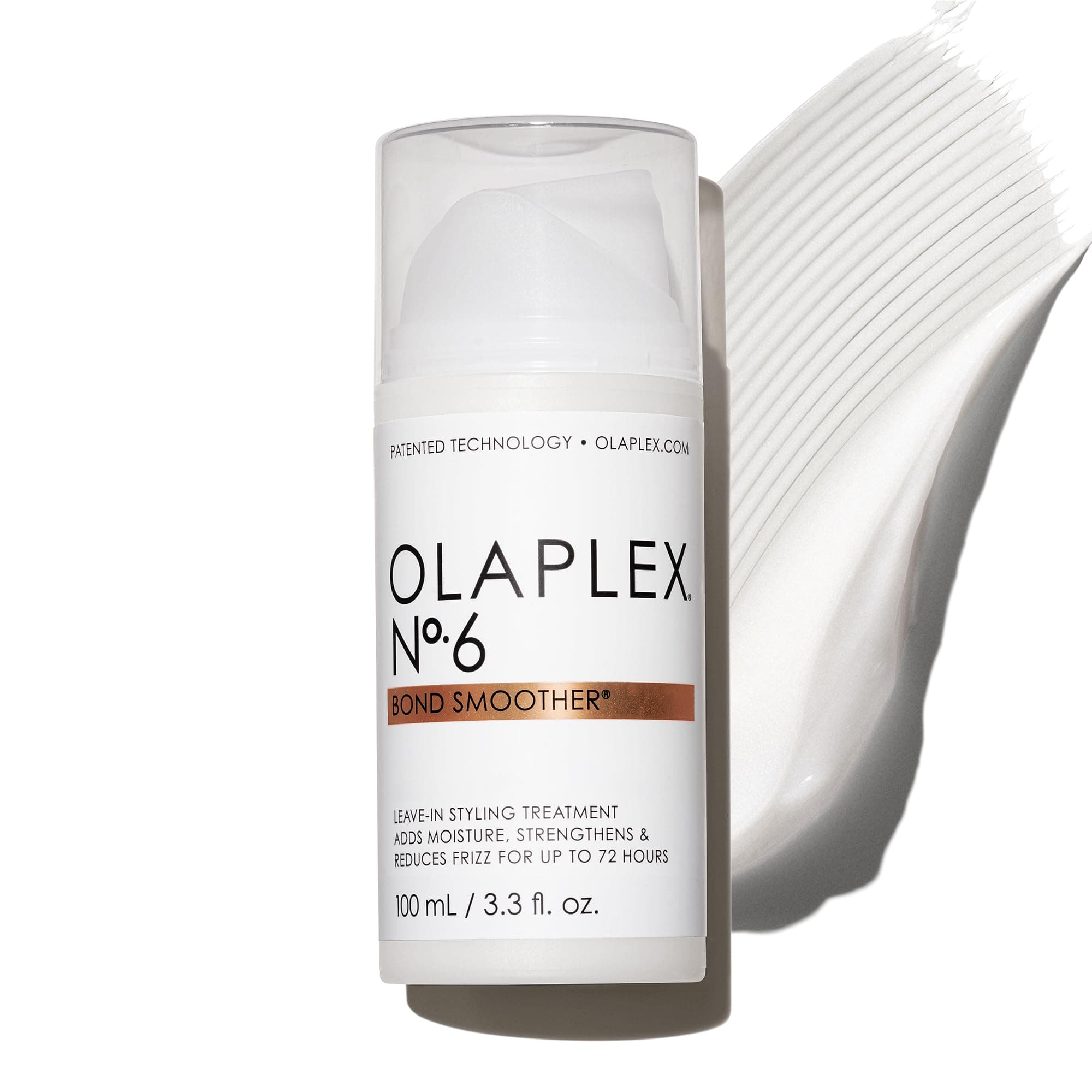 Olaplex No. 6 Bond Smoother, Leave-In Styling Hair Cream Treatment, Smooths, Conditions, & Strengthens, Frizz Control for Up to 72 Hours, For All Hair Types, 100 ml