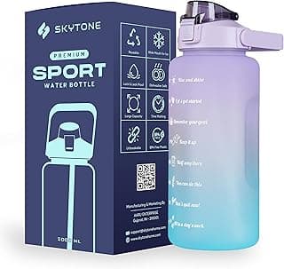 SKYTONE® Water Bottle For Office, Gym, Travel, Sports Leakproof 2 Liter Bottle With BPA-Free Plastic Included Silicone Pipe (Purple) (Purple)