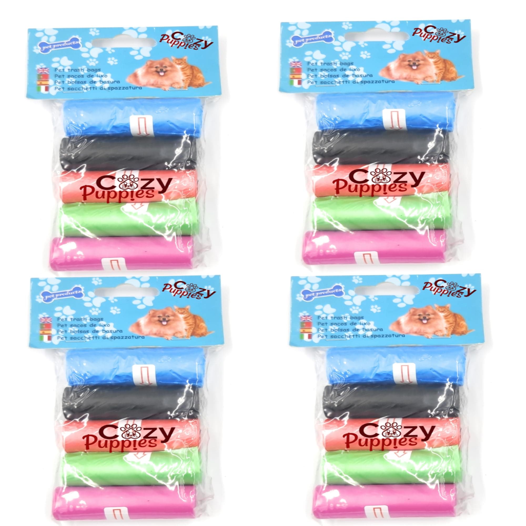Cozy Puppies Pet Waste Bag, Random Color Pet Poop Bag Disposal Waste Bags Scoop Doggy Poop Bag (20 Rolls (300 Bag))