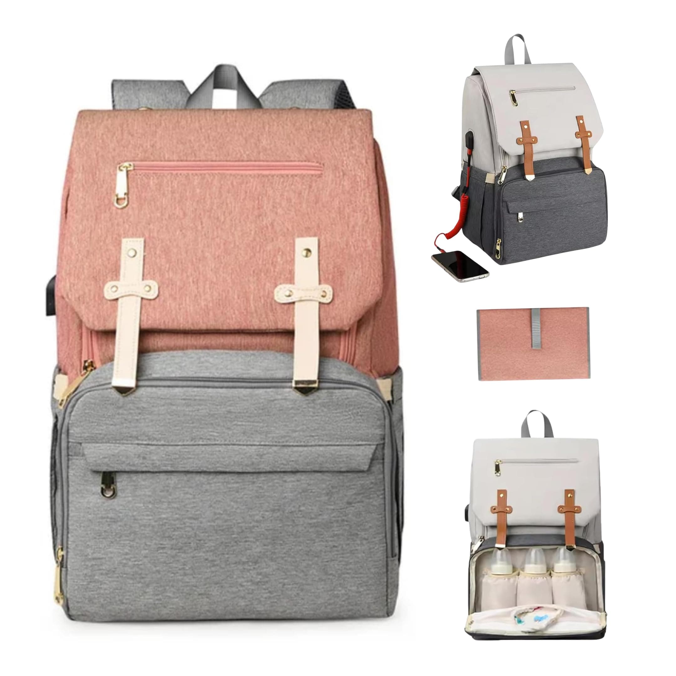 OBABY Baby Diaper Bag spacious/multi-pocket/diaper backpack/fashionable/waterproof/large capacity/durable/Maternity Backpack Cum Tote bag Spacious to Easily Organise Baby Essentials.