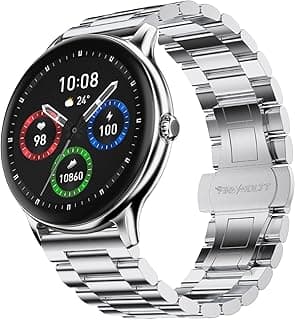 Fire-Boltt Fire‑Boltt Phoenix Pro Round Smart Watch 1.39″ Display with Bluetooth Calling,AI Voice Assistant,SpO2 & Heart Rate Monitor, 120+ Sports Modes,IP67 Waterproof Metal Smart Watch for Men & Women - Silver