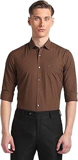 Arrow Micro Check Slim Fit Cotton Formal Shirts for Men - Full Sleeve Shirt for Man