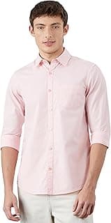 Amazon Brand - Symbol Men's Solid Slim Fit Cotton Casual Shirt | Plain | Full Sleeve | Summer (Available in Plus Sizes)
