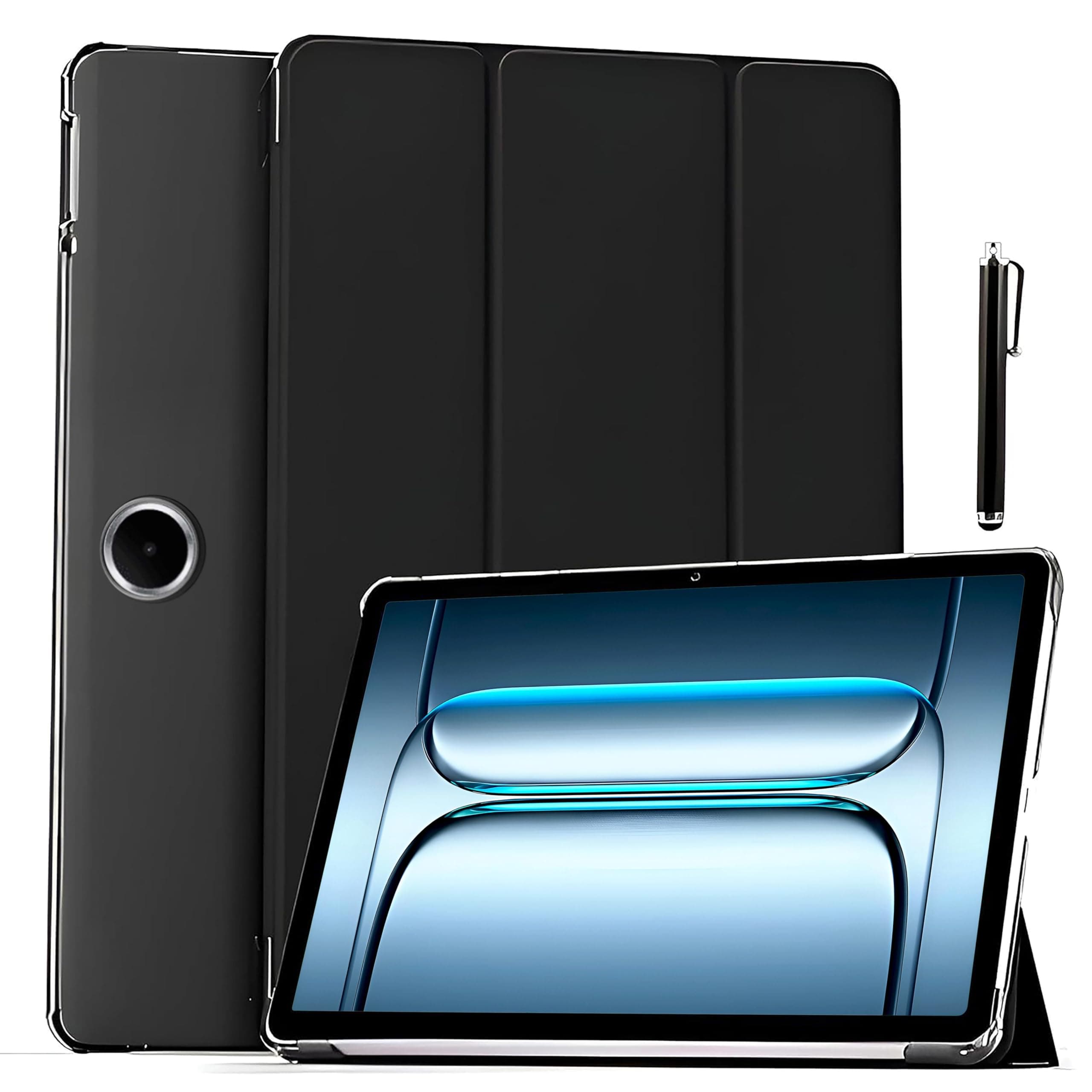 ProElite Case Cover for OnePlus Pad Lite 11 inch Case, Smart Flip Case Cover for OnePlus Pad Lite 11 inch Case Translucent Back with Stylus Pen [Auto Sleep Wake Feature], Black