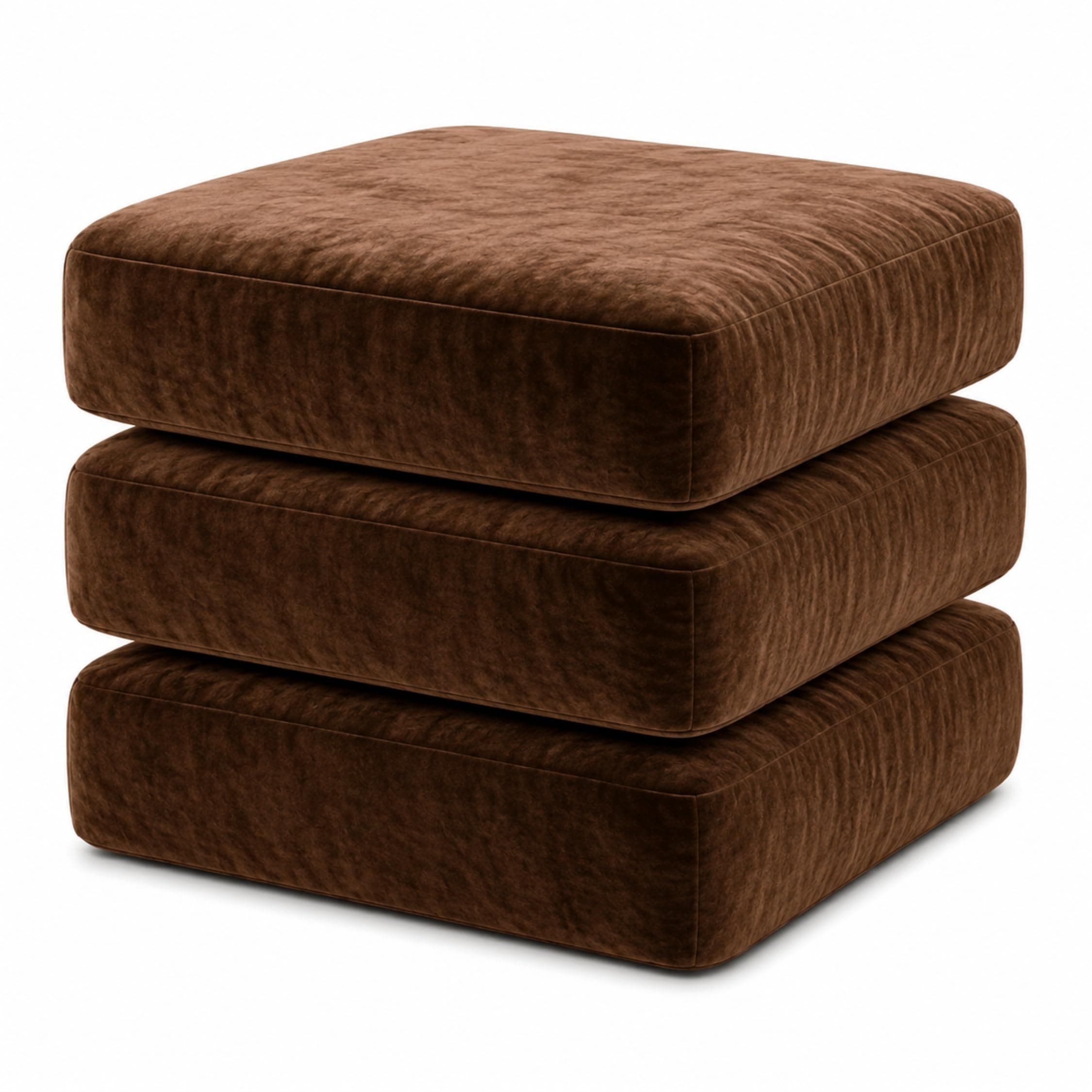 Namdev Art's Velvet Sofa Cushion 21x22x5 Inch | High Density 32 Foam Seat Cushion | Soft & Comfortable Sofa Gaddi with Zip Cover | Multipurpose Cushion for Sofa Chair (Brown)