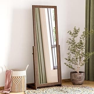 Wakefit Carmen Dressing Table - Solid Wood Irish Walnut Full Length Mirror