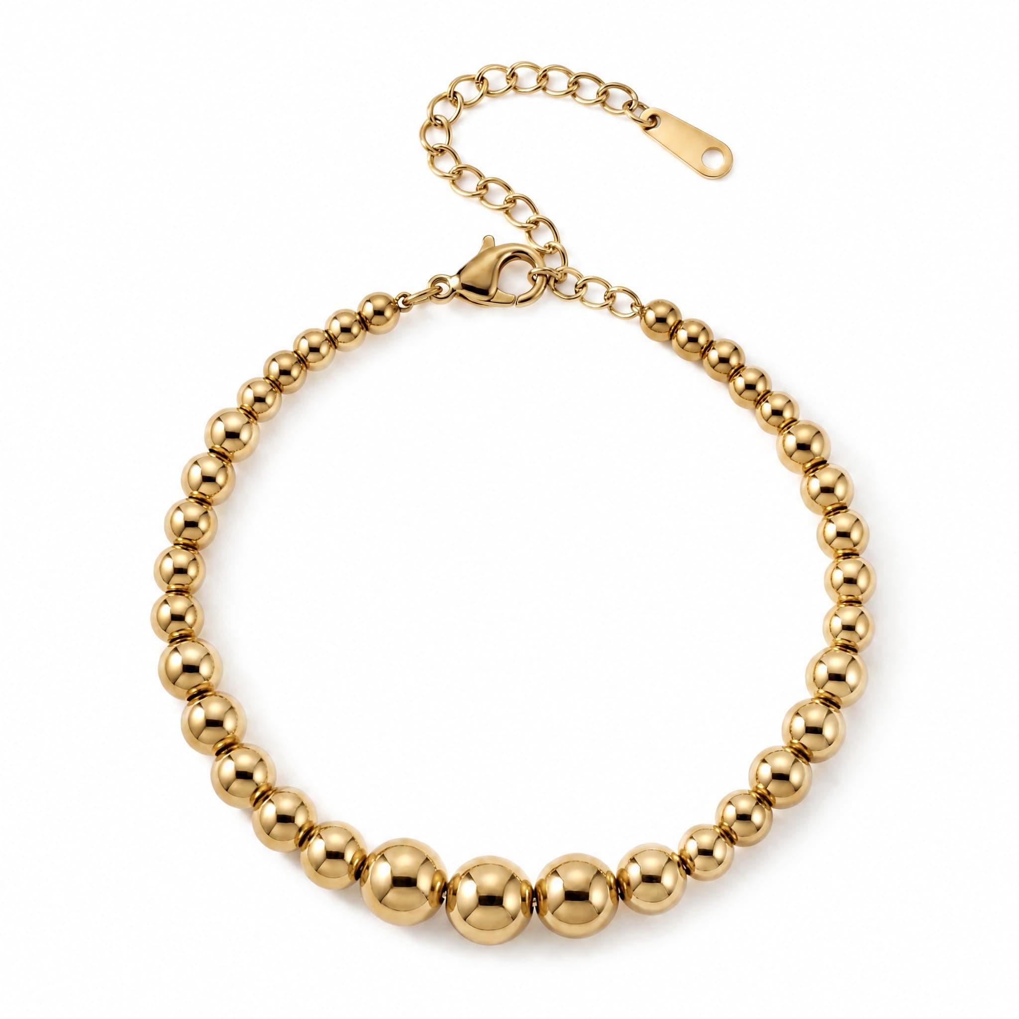PALMONAS Gold Beaded Bracelet for Women - Gift for Girls & Women | Waterproof & Anti-Tarnish Bracelet