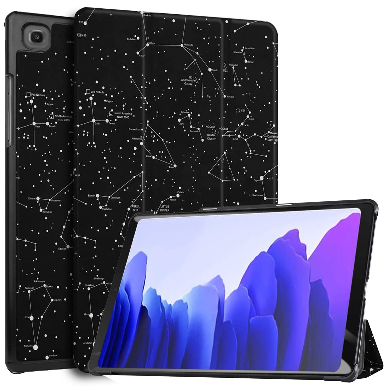 Robustrion Smart Trifold Hard Back Flip Stand Case for Samsung Galaxy Tab A7 10.4 inch [SM-T500/T505/T507] 2020 - Constellation
