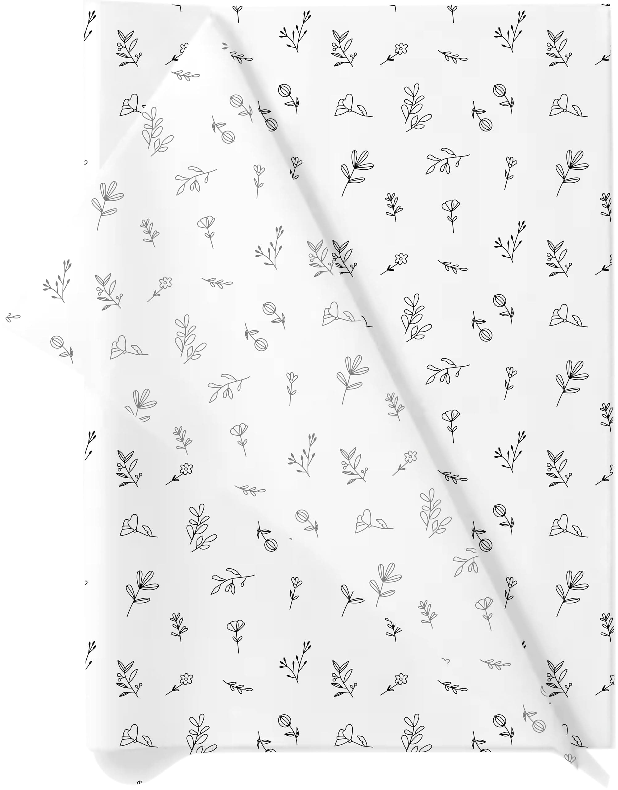 TOWNBUS-100 Nos Of Leafy Printed Wrapping Paper|Perfect For Gift Wrapping, Storage, Stuffing, Wrapping Of Cloths, Arts And Crafts & Other Business Uses|Acid Free, 100 pieces,White