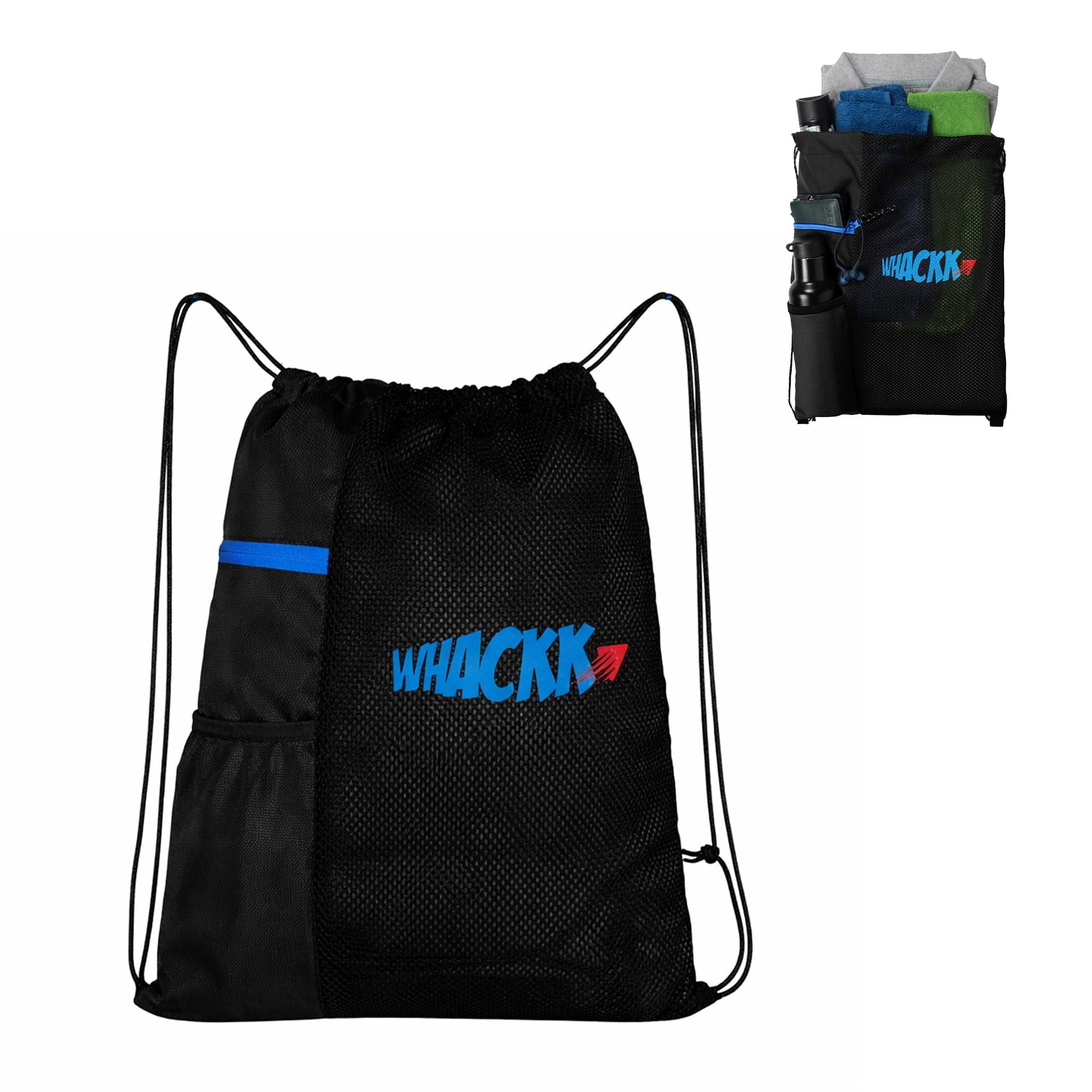 WHACKK Goal Soccer Blk |Equipment Bag|Basketball Volleyball Throwball Drawstring Backpack |Shoes Mobile Bottle Holder Pocket|Sports Men Boys Bag |Dori Backpack|Gym Bag |Kitbag Kit Bag