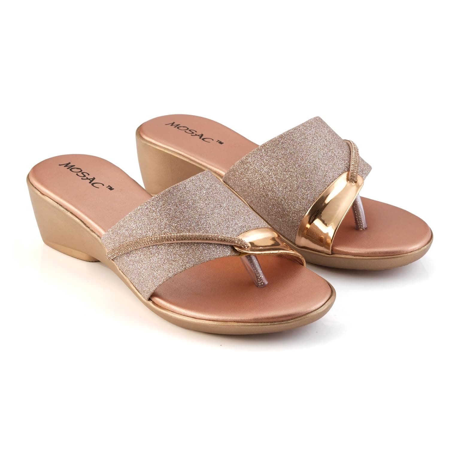 MOSAC Women's Party-Wear Designer Wedding Slip-On Casual Wedge Fashion Wedding Sandal