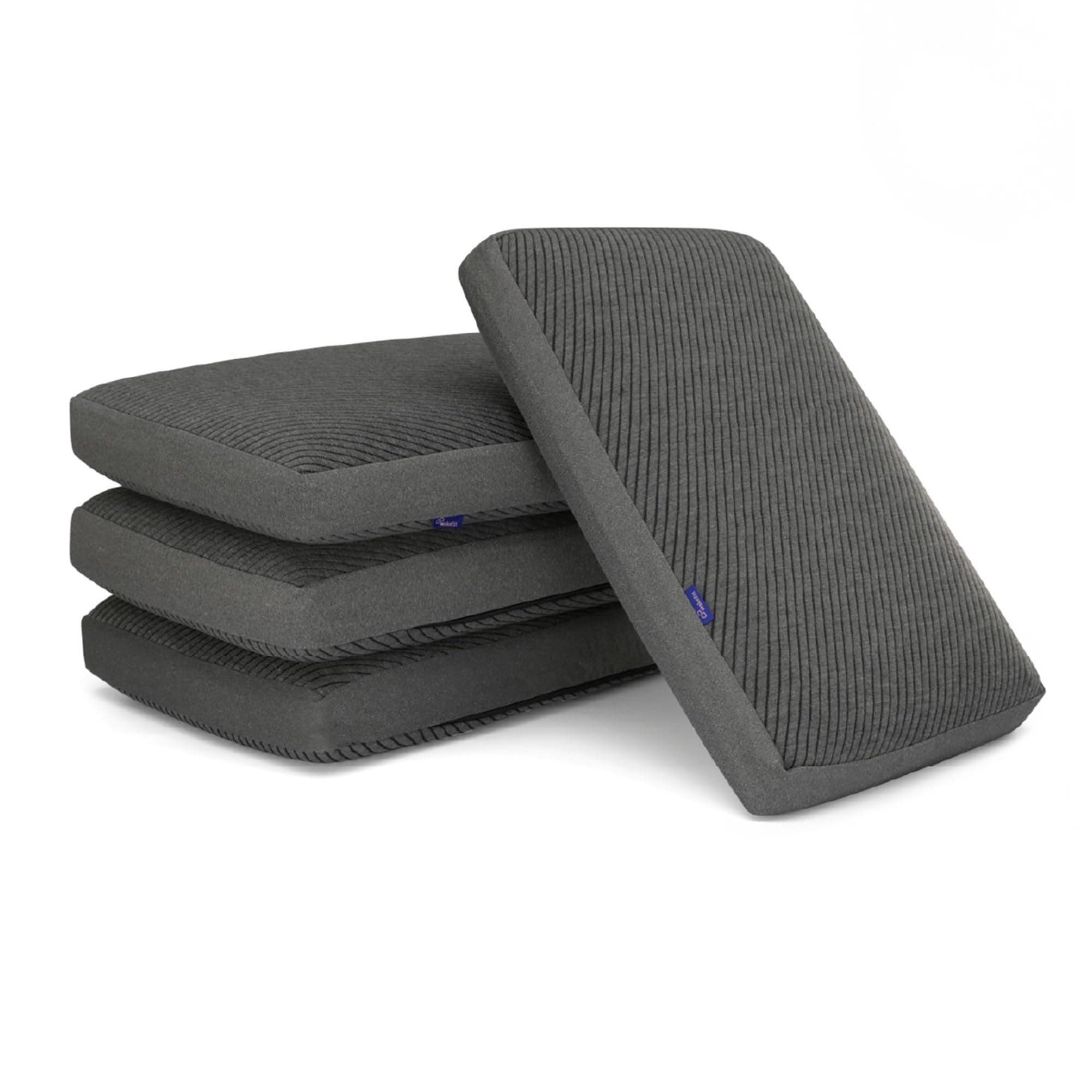 Wakefit Memory Foam Pillow Set of 4 | Medium | 23x15x2.5 Inch Orthopedic Pillows for Neck Pain | Machine Washable Jacquard Cover with Zipper | 2 Year Manufacturer Warranty - Dark Grey