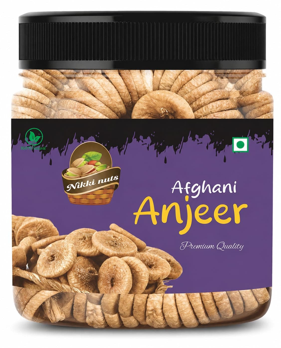 NIKKI NUTSS Premium Afghani anjeers Dry Fruit 1 Kg | Natural Figs & Dried Fig Rich in Vitamins, Fiber, Calcium & Iron Ideal for Healthy Snacking Dieting & Breakfast Non-GMO, Low Fat 1 Kg