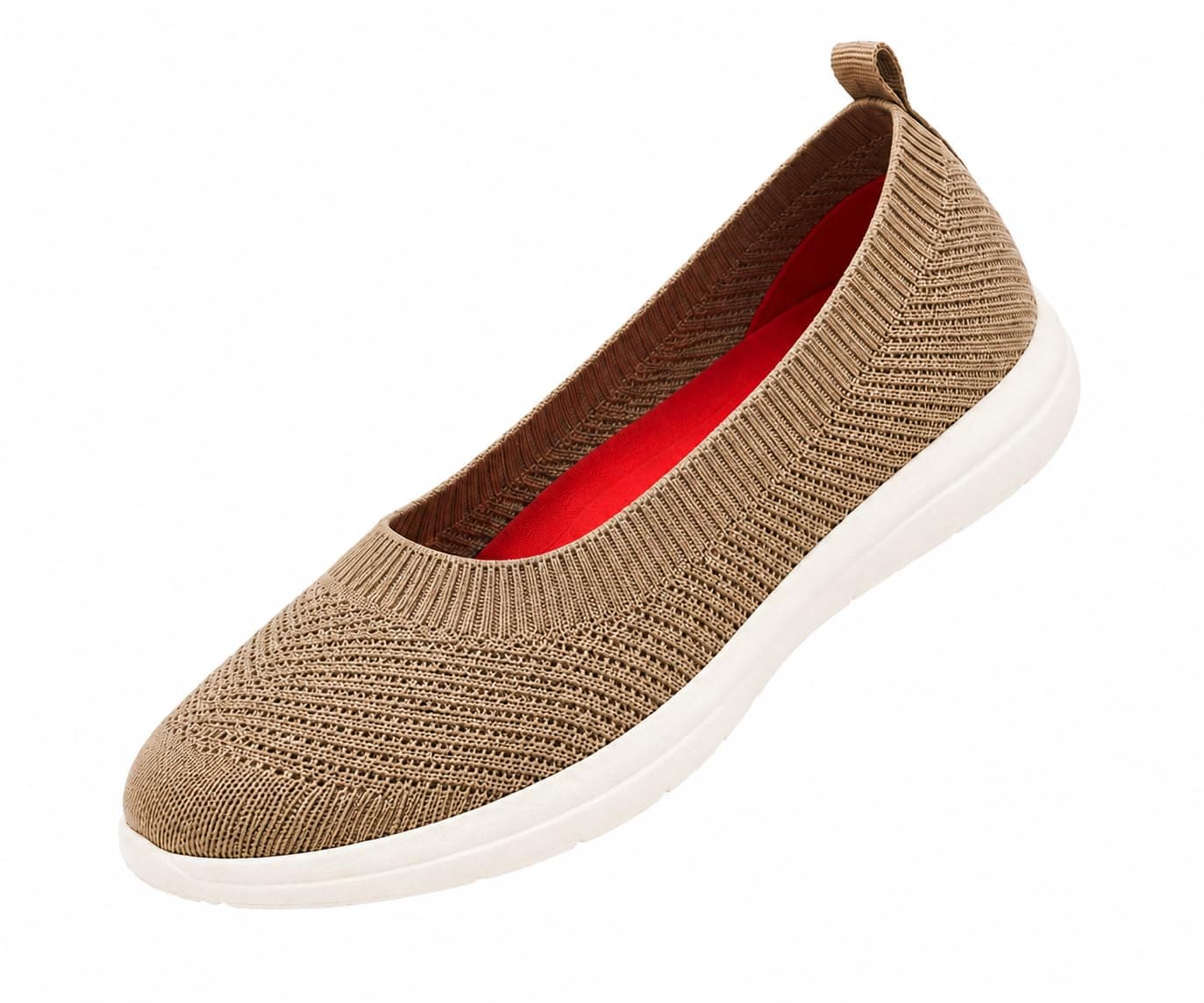 Kraasa Bella-Ease Women's Memory Foam Slip-On Bellies | Cushioned Footbed | Lightweight Knit Upper | Comfortable Daily Wear Casual Shoes for Women