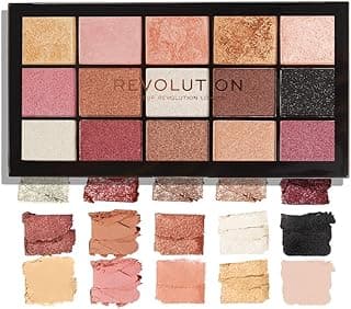Makeup Revolution Reloaded Affection Eyeshadow Palette | 15 Highly Pigmented Matte, Shimmer & Metallic Shades | Long Lasting Blendable Eye Makeup | Warm Nude & Rose Tones | Travel Friendly Palette