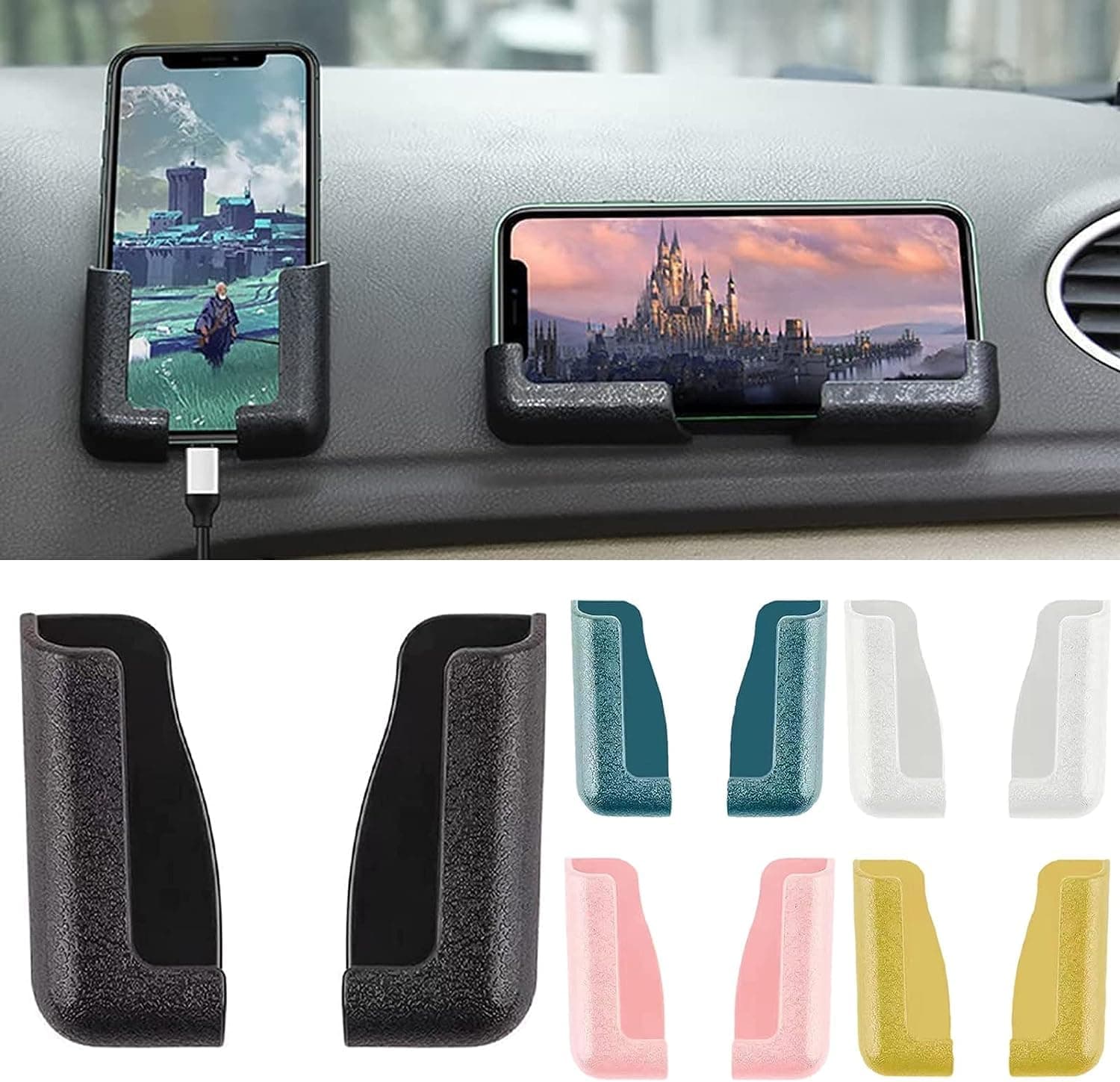 Multifunctional Mobile Phone Bracket New Self Adhesive Dashboard Mount Car Mobile Stand, Adjustable Phone Holder, Car Cellphone Holder Mount for All Mobile Thickness<0.5in