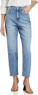 Amazon Brand - Symbol Women's Loose Flared Jeans | Mid Rise | Cotton Blend Stretch | 5-Pocket (Available in Plus Sizes)