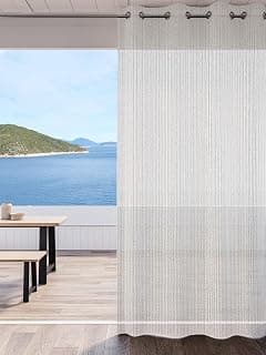 Ddecor Curtain Pack of 1, Polyster Jacquard Plains and Textures Curtain, Large Door 9 FT, Arcane, Sheer |135 CM X 270 CM, Beige