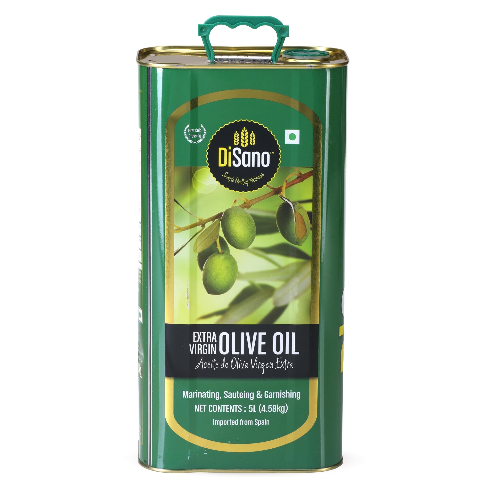 DiSano Extra Virgin Olive Oil 5L, Cold Pressed, First Extraction, Ideal for Sauteing, Grilling & Dressing