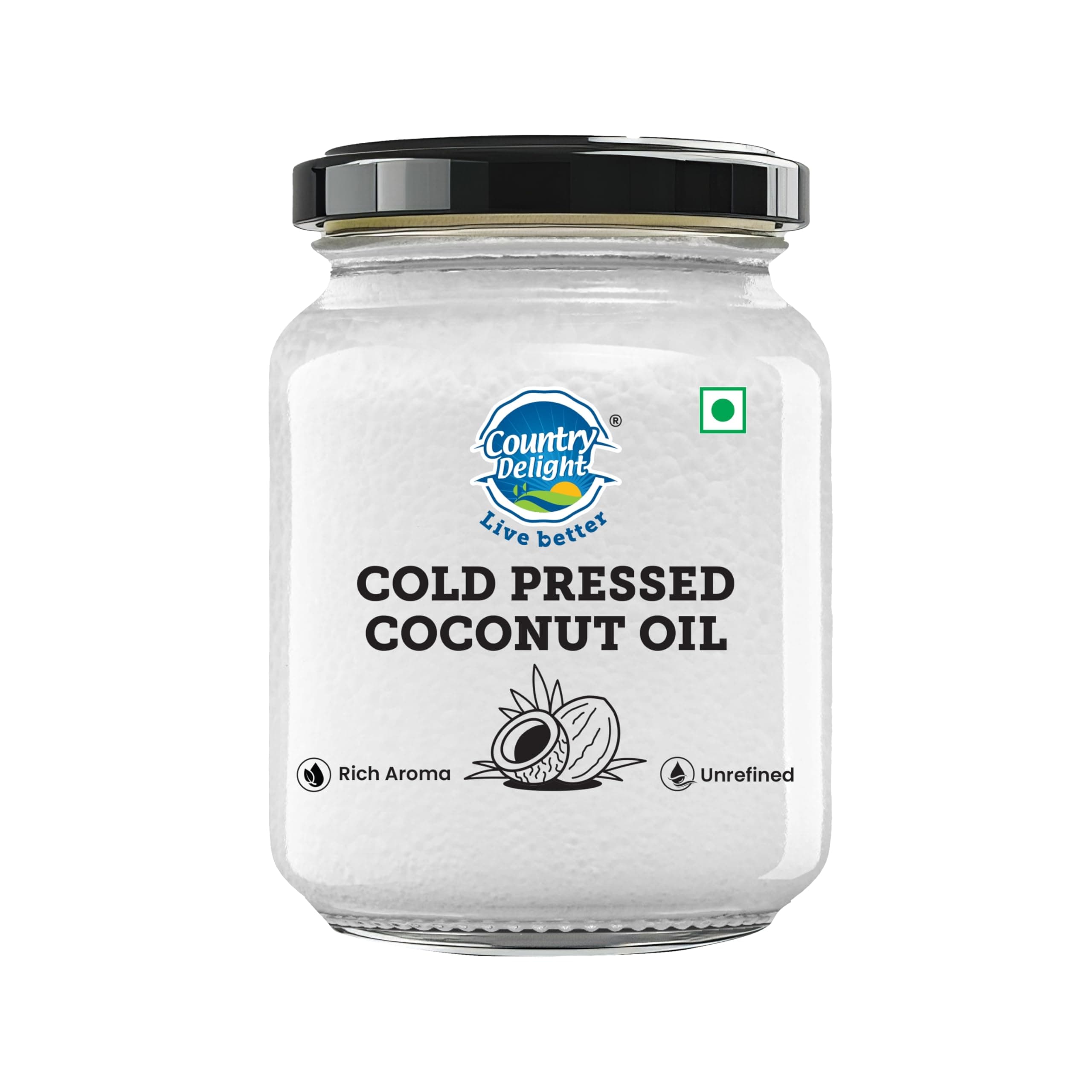 Country Delight Coconut Oil | Cold Pressed Unrefined Pure Coconut Oil | Rich Aroma, and Pure Flavour | Multipurpose Oil for Cooking & Skincare 700 ML