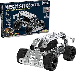 Mechanix Steel Apex - 155 Piece Building Kit I STEM/STEAM Toy for Adults, Kids, 8+, Families & Seniors | Made in India | Tools & Manual Included