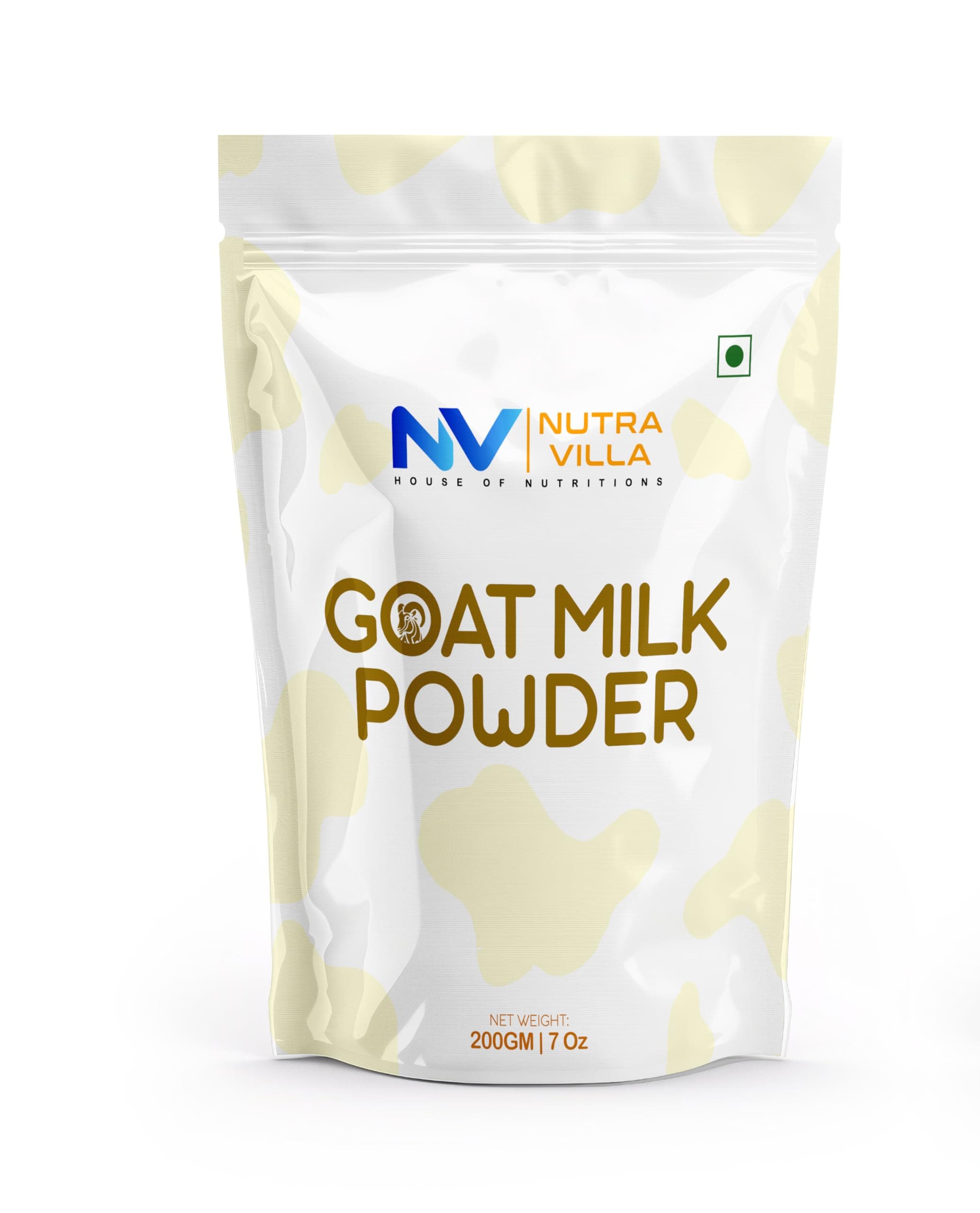 NutraVilla Goat Milk Powder – Easy to Digest Alternative to Cow Milk | Rich Calcium & Protein | No Antibiotics | 2 Pouches of 200g Each