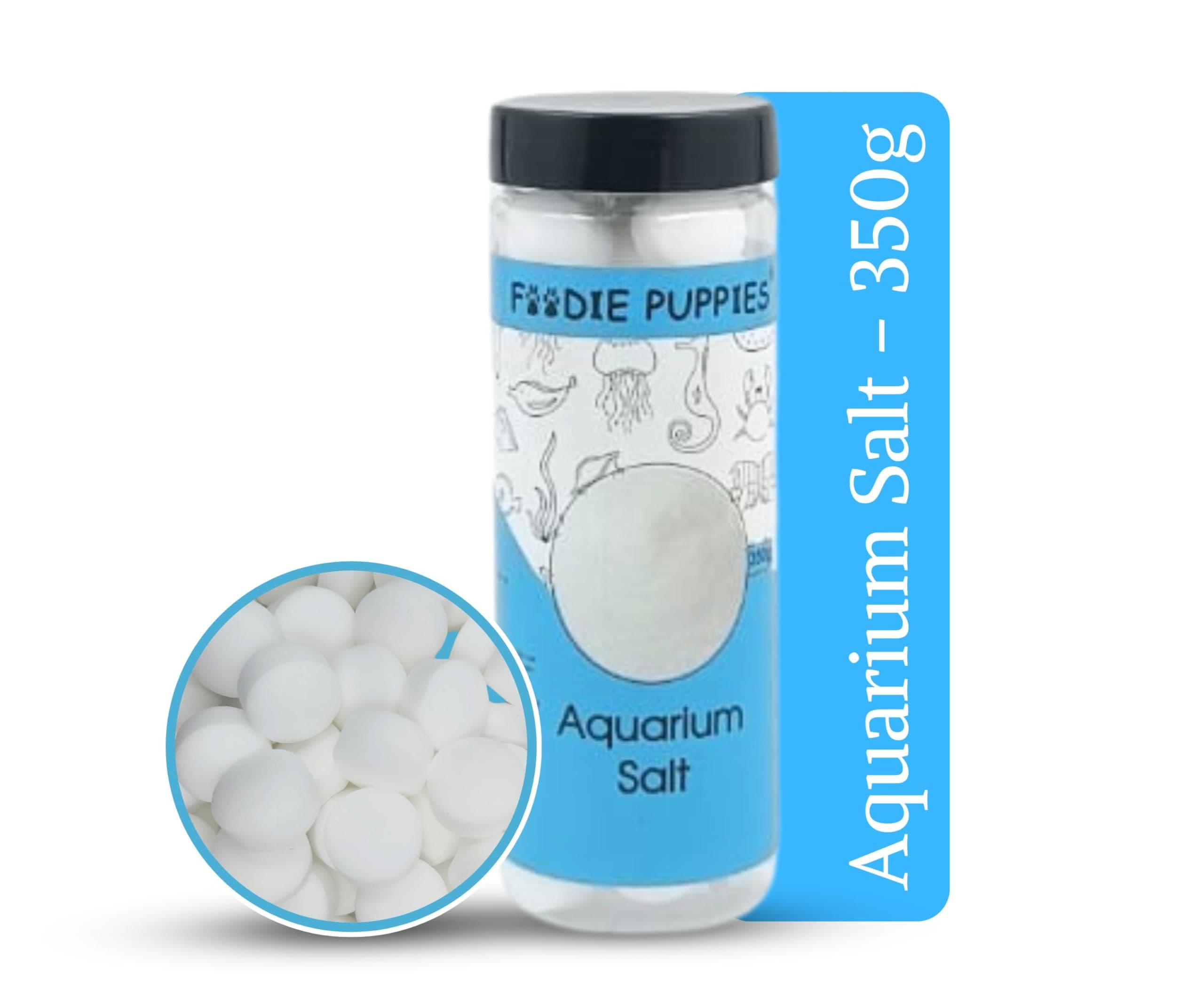 Foodie Puppies Aquatic Aquarium Salt Balls for Fish Tanks - 350gm | Ornamental Fish – Stress Relief, Gill Function Support, Electrolyte Balance & Nitrite Detox for Koi, Goldfish & Freshwater Tanks