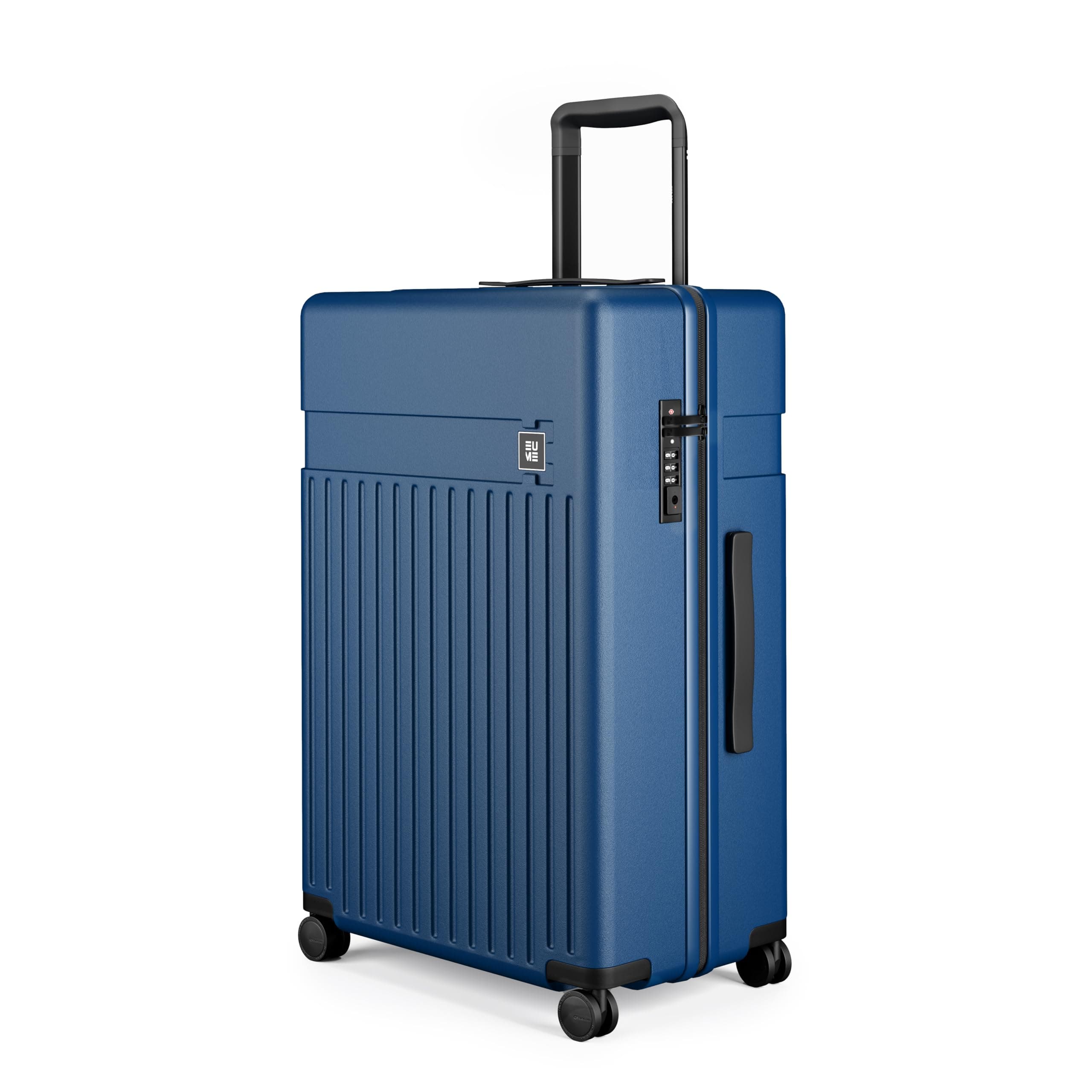 EUME Classic Check-in Large 75 Cm Luggage Trolley Bags for Travel, Midnight Blue | Polycarbonate (Pc) 8 Hinomoto Wheels Suitcase | Trolley Bag Large Size