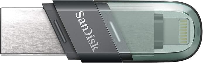 SanDisk iXpand USB 3.0 Flash Drive Flip 128GB for iOS and Windows, Metalic